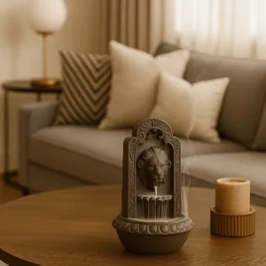 Aslan Figürlü El Yapımı Taş Tütsülük | Şelale Etkili Buhurdan