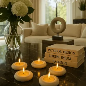 5’li El Yapımı Taş Tealight Mumluk Seti | Modern & Dekoratif & Hediyelik